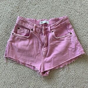 Zara pink denim shorts